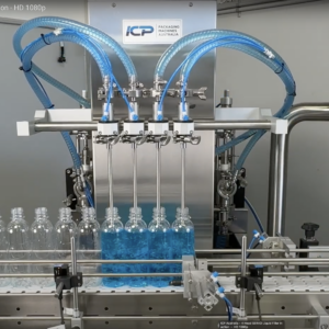 Servo 4 head auto piston fillier in action